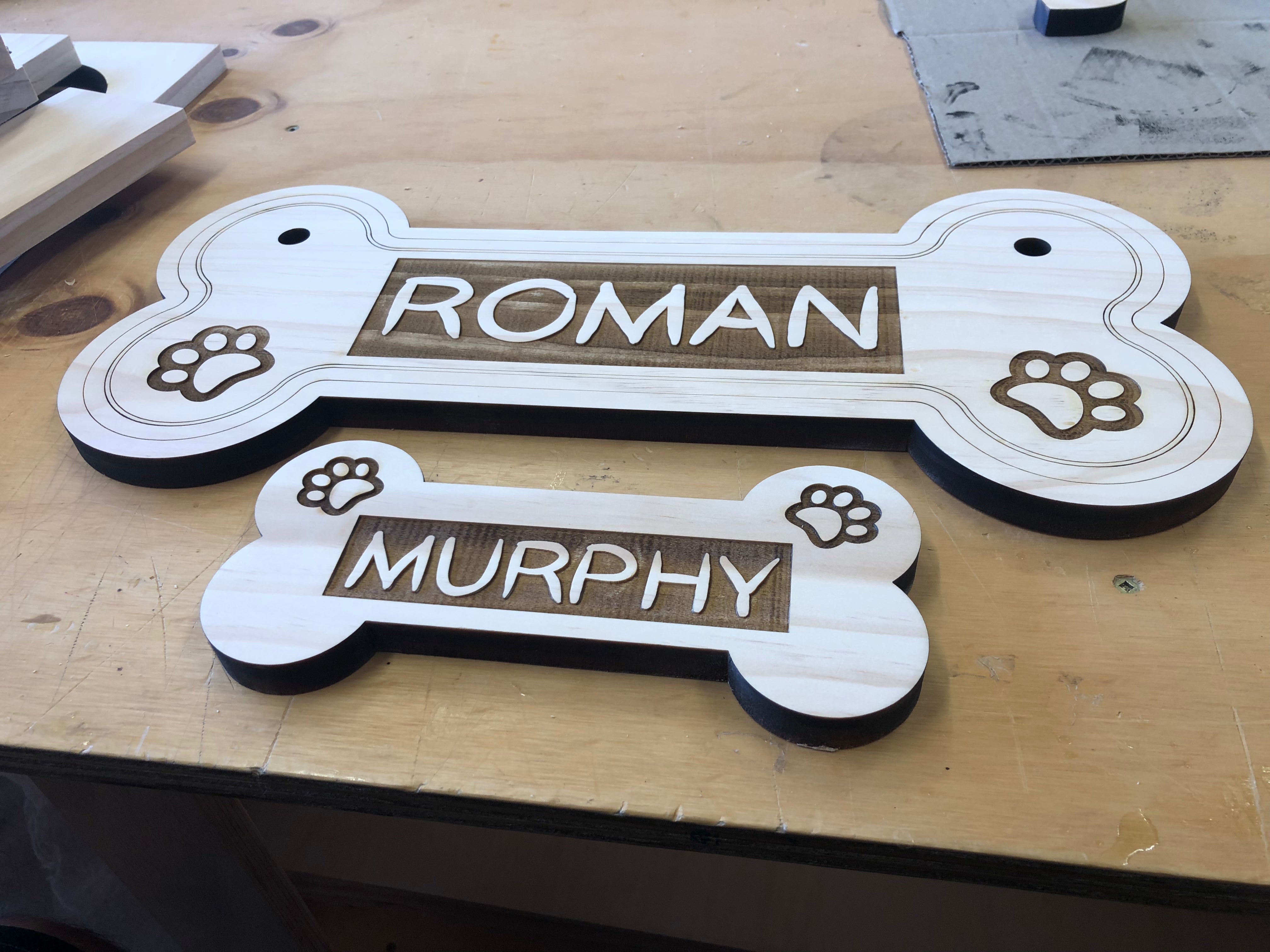 Personalised Dog Bone Sign Personalised Pet Feeders