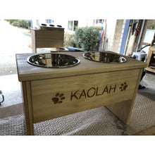 Load image into Gallery viewer, Large Raised Pet Feeder - 2 Bowl